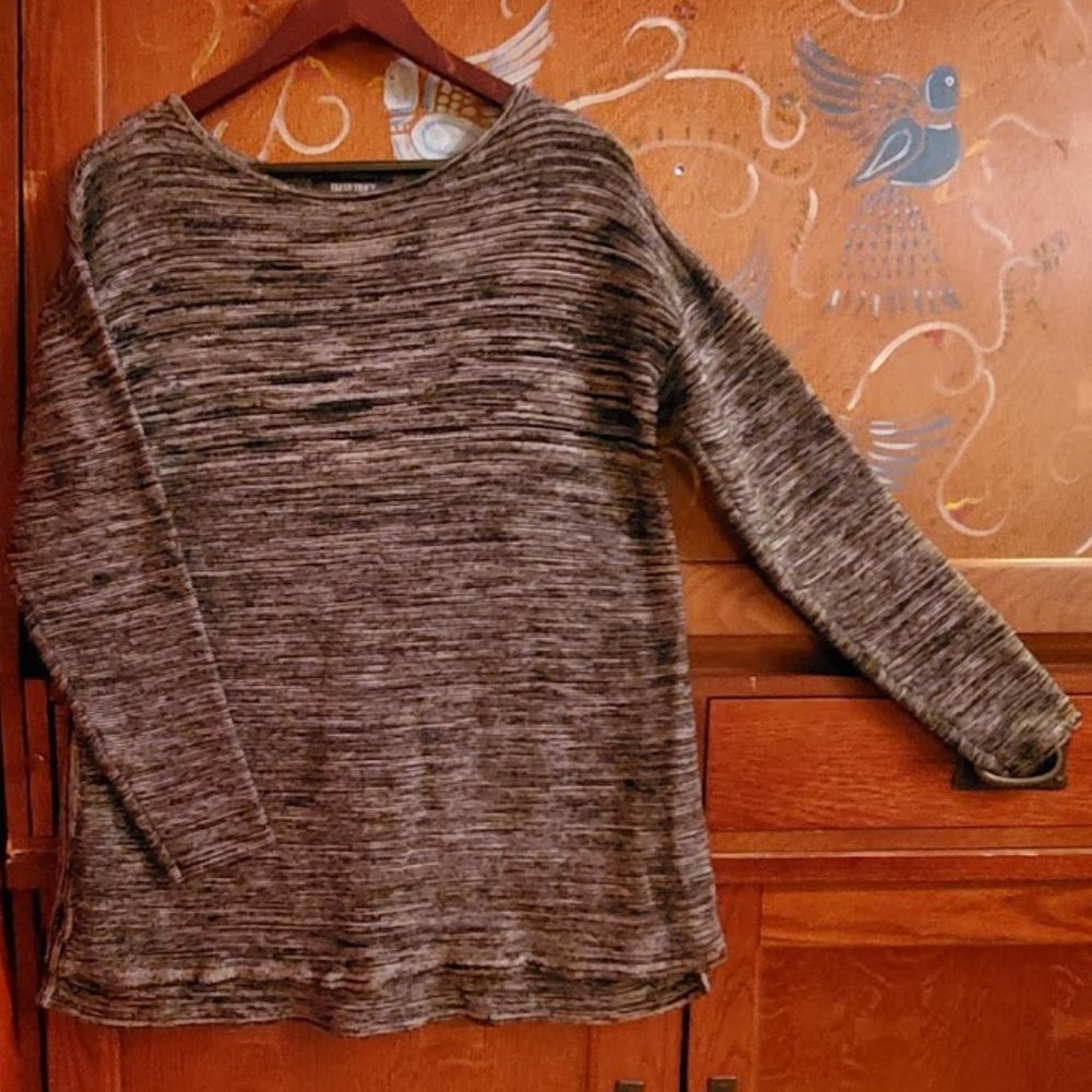 Ellen Tracy Baggy Sweater, Black and White XL